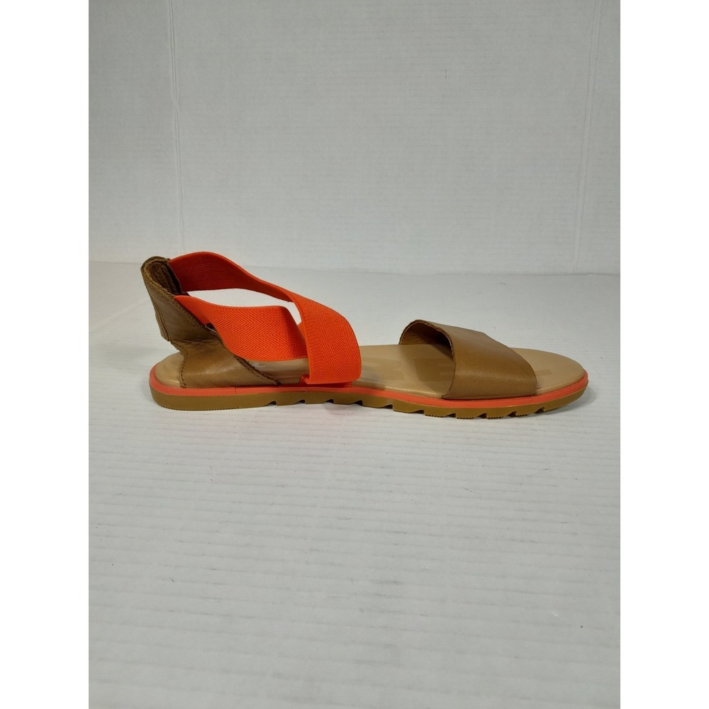 SOREL ELLA II FLAT Summer SANDAL   WOMEN Sz 7.5 / Orange  Tan - Picture 11 of 14
